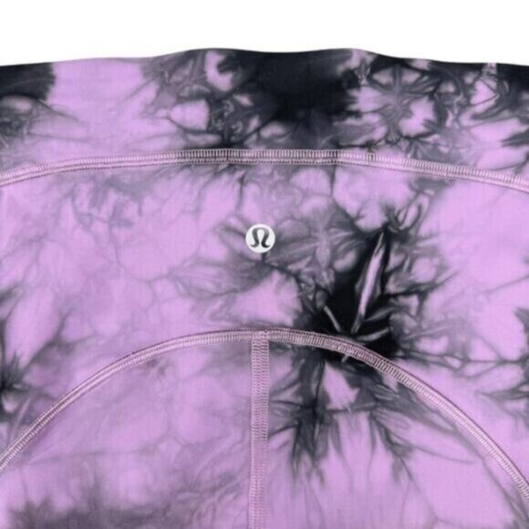 Lululemon Power Thru High-Rise Crop 23" Size 4 Tie Dye Purple Grey - Picture 7 of 8